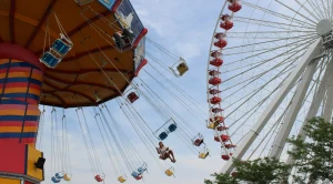carousel and centennial wheel in chicago