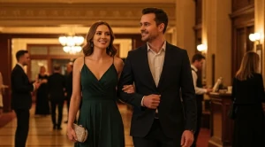 A couple spending a date night at aurora fox theater.